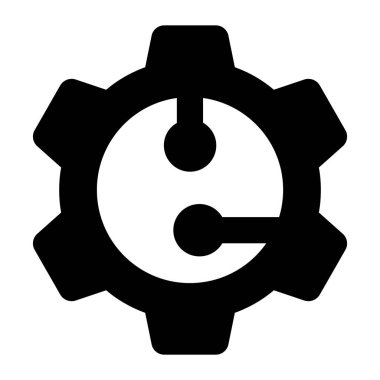 Otomasyon simgesinin kabartma tasarımında modayı belirleyen vektör tasarımı 