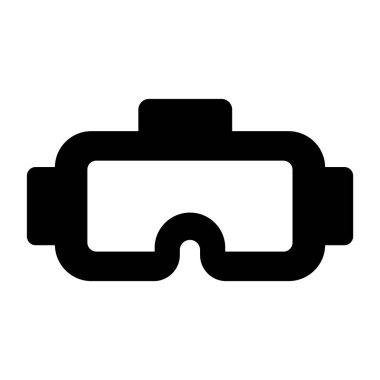 Vr gözlüklerinin düzenlenebilir vektör biçimi, katı simge tasarımı 