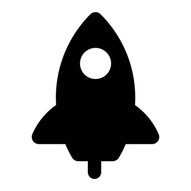 Füze, roket fırlatma simgesi katı tasarım.