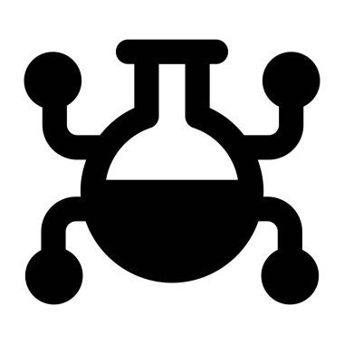 Laboratuvar otomasyonunun modaya uygun katı tasarım simgesi 