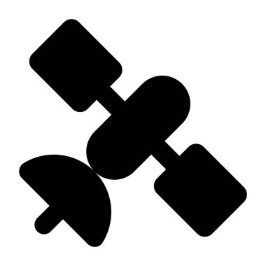 Yapay uydu ya da yapay uzay efekti simgesi katı biçimde 