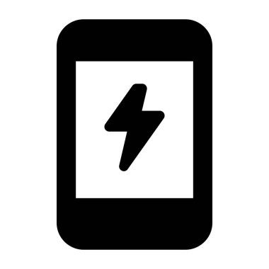 Glyph vektör tasarımı taşınabilir şarj simgesi