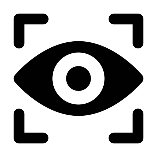 Ікона Розпізнавання Ірису Твердому Дизайні Концепція Біометричної Ідентифікації — стоковий вектор