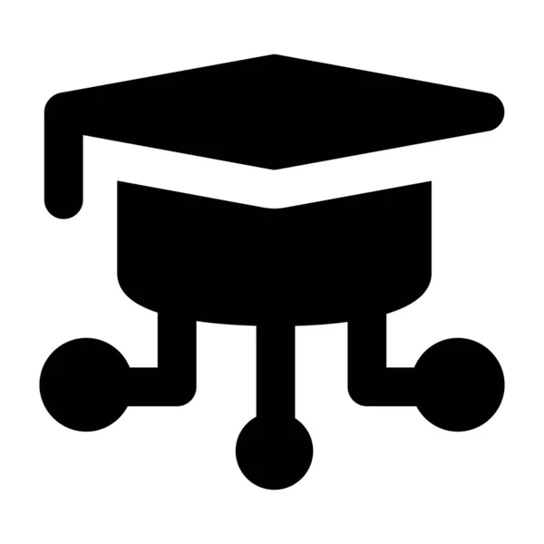 Oktatási Hálózat Ikonjának Glyph Vektoros Kialakítása — Stock Vector