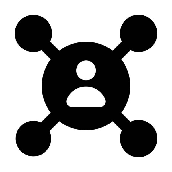 Значок социального человека в векторе знака, концепция персональной сети 