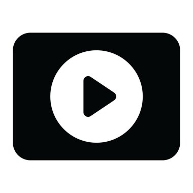 Düzenlenebilir katı biçimde video akışının simge tasarımı 