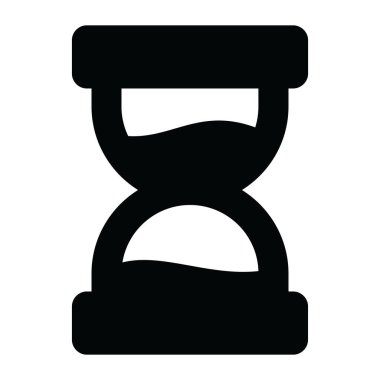 Temel Kadim zamanlayıcı Kum Saati simgesini katı tasarımda çağırdı 