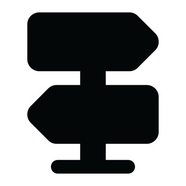 Yön tahtası simgesinin temel katı vektör tasarımı.