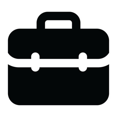 Evrak çantası, ofis çantası simgesi tasarımı katı vektör 