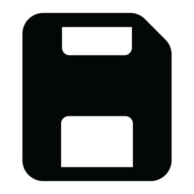 Katı vektör biçiminde temel Disket simgesi 