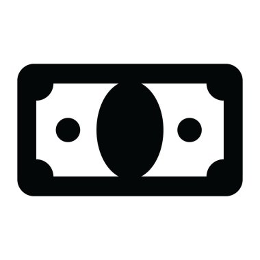 Kağıt para birimi simgesinin katı biçimi, banknot vektörü 