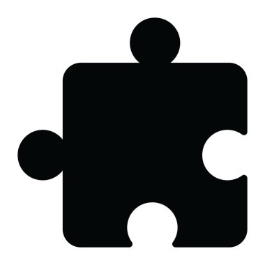 Yapboz parçasının yapboz simgesi tasarımı, kabartma vektörü 