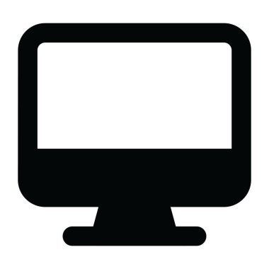 Glyph biçimi, masaüstü monitör vektörü şeklinde bir ekran simgesi 