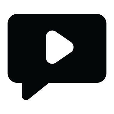 Somut vektör içinde video işareti, görüntülü sohbet simgesi 