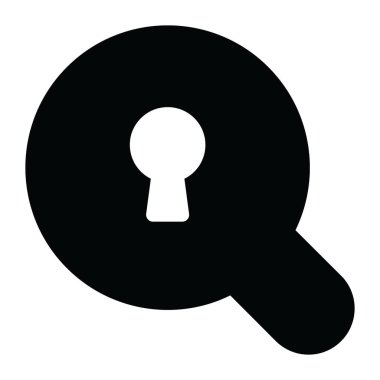 Düzenlenebilir katı tasarım içerisinde arama kilit simgesi 