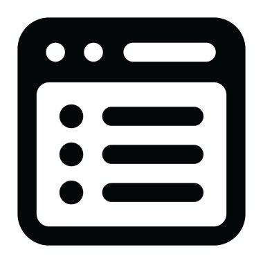 Web listesi simgesinin kabartma vektör tasarımı