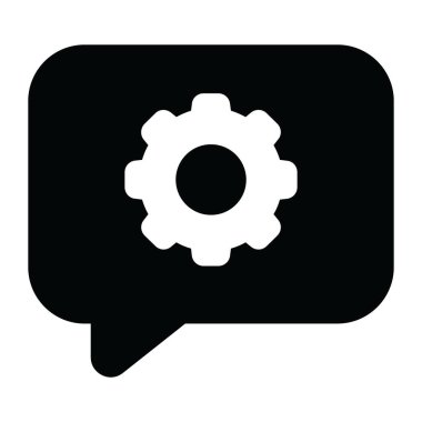 Ça baloncuğunun içindeki çark, sohbet ayarlama konsepti simgesi