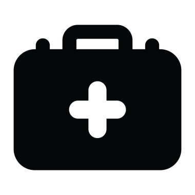 Katı simgede ilk yardım çantası, acil durum ilaç çantası 