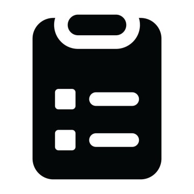 Katı vektör tasarımında denetim listesi simgesi.