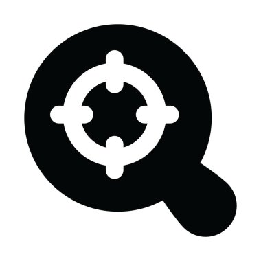 Büyüteç altında Crosshair, arama hedefi simgesi konsepti