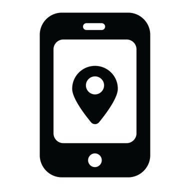 Akıllı telefon içinde işaret, mobil konum simgesi