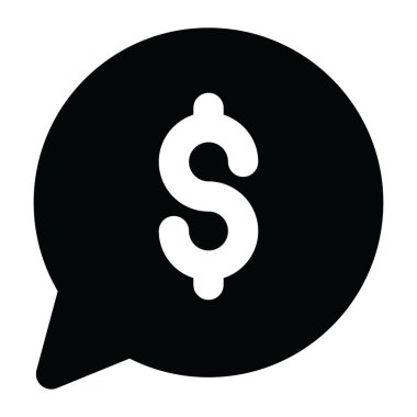 İçerideki Dolar sohbet balonu, iş sohbet simgesi konsepti
