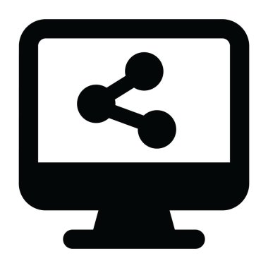 İçerideki simgeyi, katı vektör içinde ekran paylaşım simgesini paylaş 