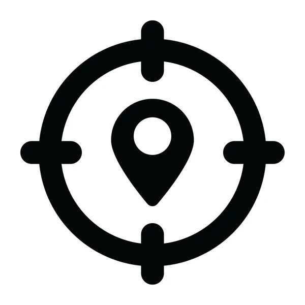 Δείκτης Χάρτη Μέσα Bullseye Έννοια Του Εικονιδίου Τοποθεσίας Στόχου — Διανυσματικό Αρχείο
