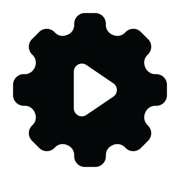 Video Setting Symbol Solid Vektor Design — Stockvektor