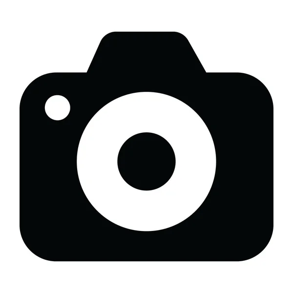 Basic Camera Photography Equipment Icon Solid Design — Stock Vector