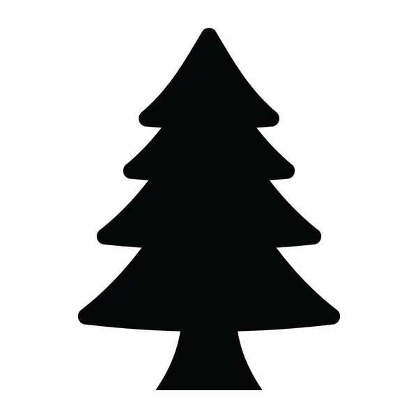 Evergreen Tree Icon Solid Style Conifer Icon — Stock Vector