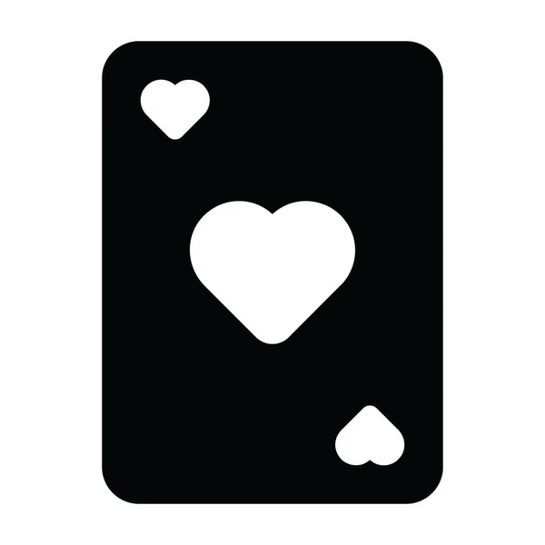 Disegno Ille Asso Cuori Carta Poker — Vettoriale Stock