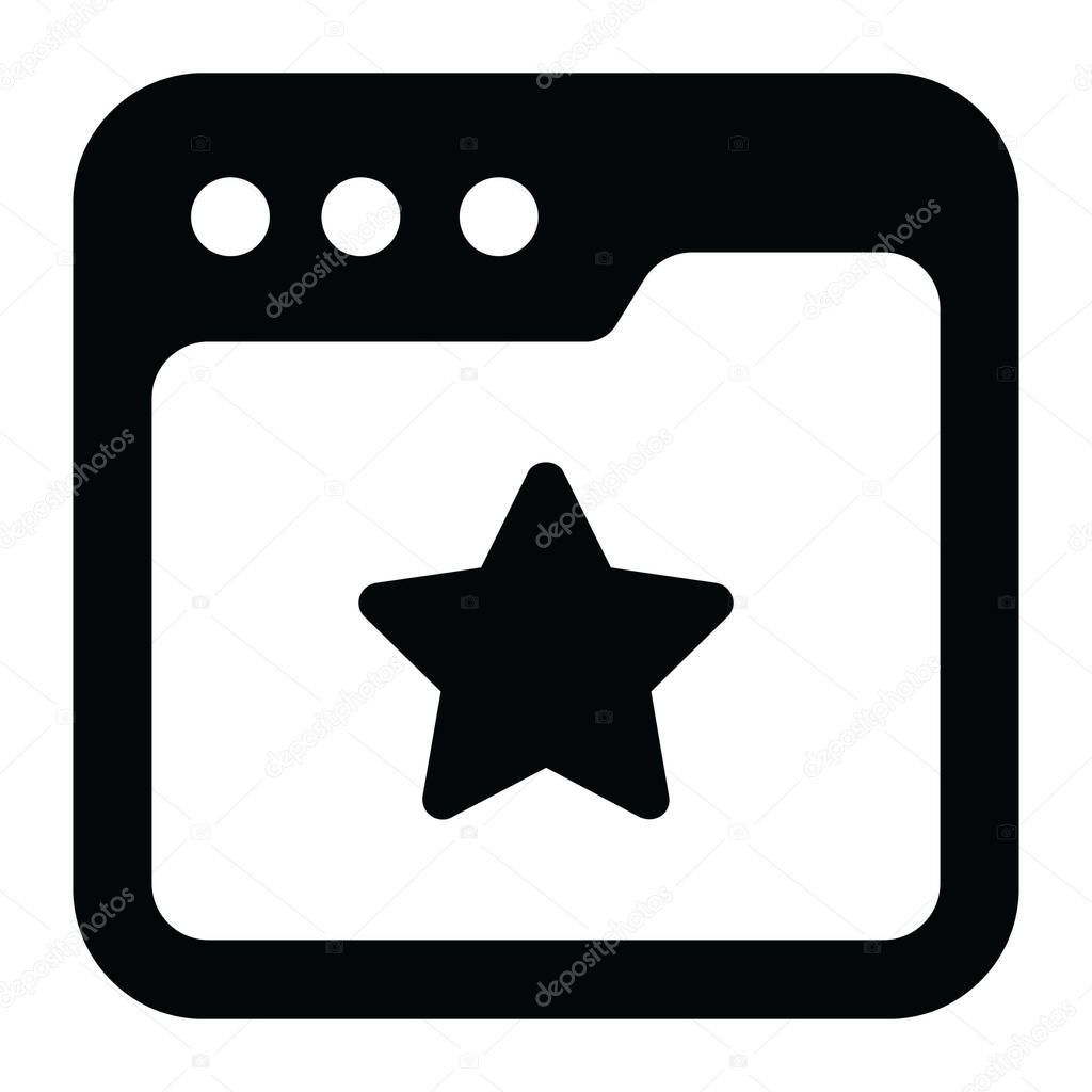 Star on web page symbolising web rating icon