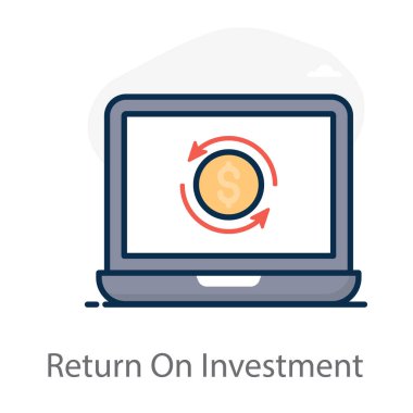 Yatırım simgesinde geri dönüşün düz vektör tasarımı