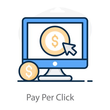 İşaret oklu dolar, tıklama simgesi başına ödeme kavramı