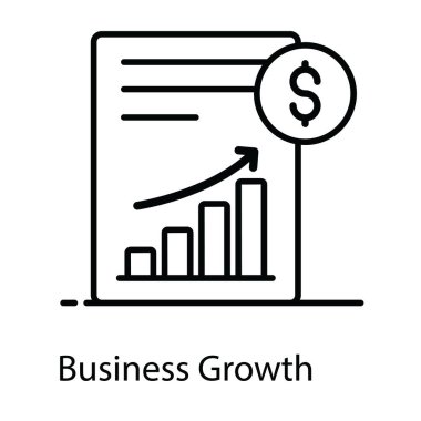 Düz tasarımda iş büyüme grafiği iyonu 