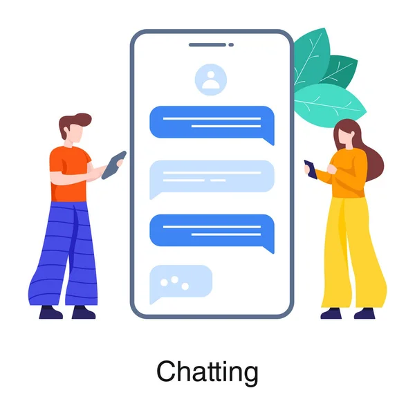 Een Illustratie Ontwerp Van Mobiel Chatten Trendy Vector — Stockvector