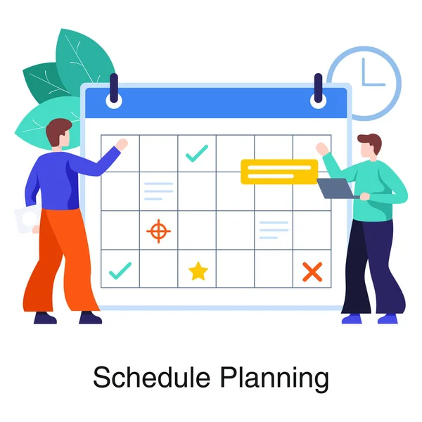 Programar Ilustração Planejamento Estilo Moderno Vetor Calendário —  Vetores de Stock