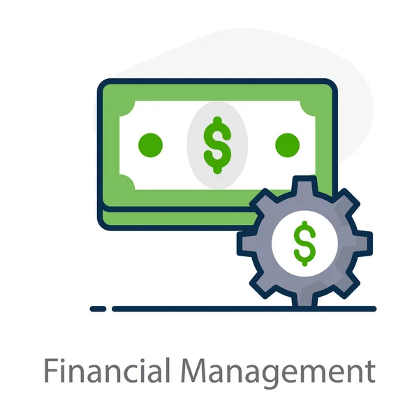 Dólar Sob Engrenagem Que Descreve Gestão Financeira Vetor Plano —  Vetores de Stock