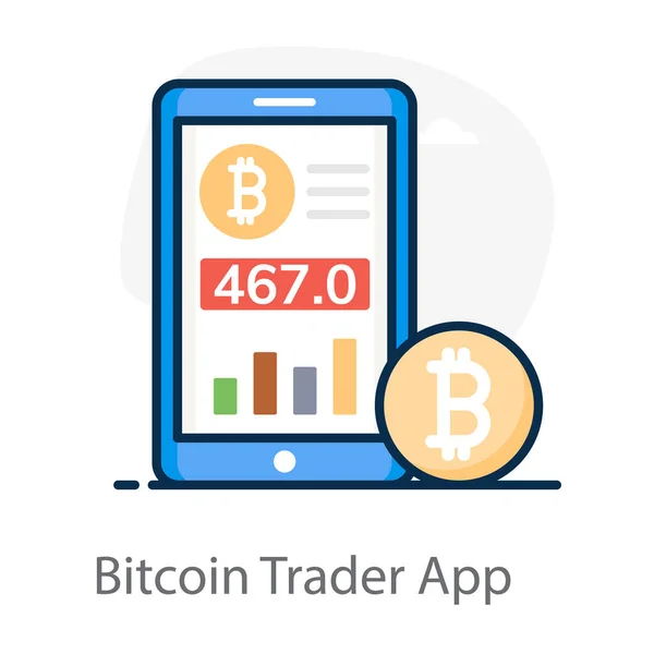 Bitcoin Einer Mobilen Bitcoin Trader App — Stockvektor