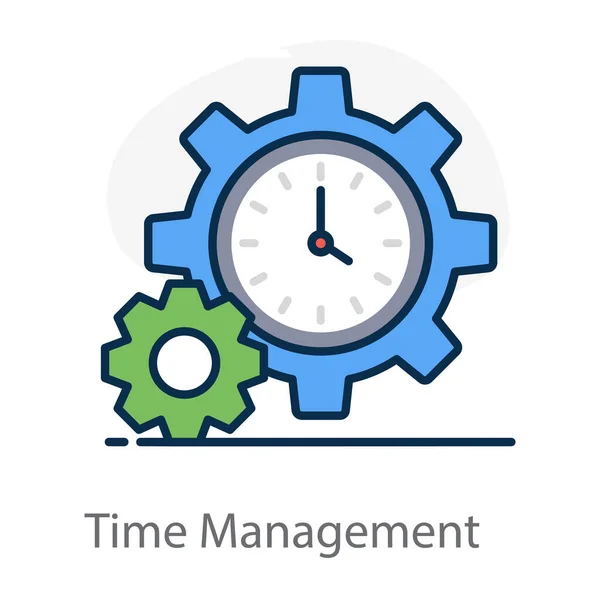 Clock Gears Showcasing Time Management Icon — Stock Vector