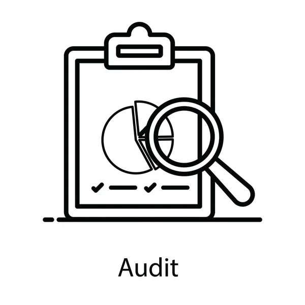 Taartdiagram Onder Vergrootglas Auditpictogram — Stockvector