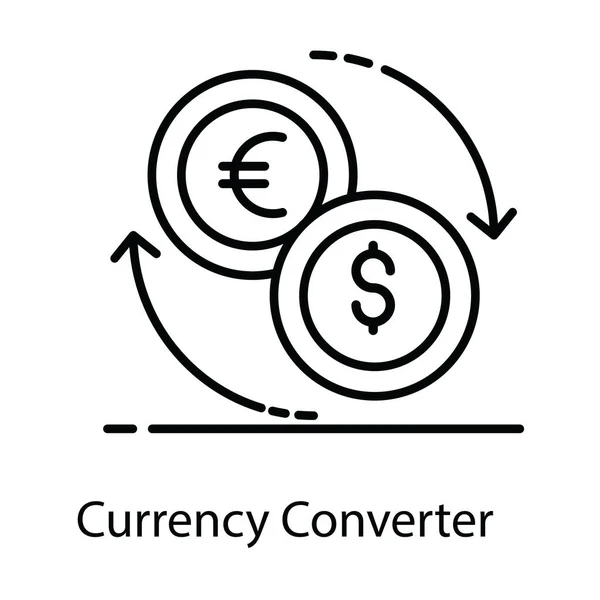 Dollar Met Euro Vectorontwerp Van Valutaomrekeningsconcept — Stockvector