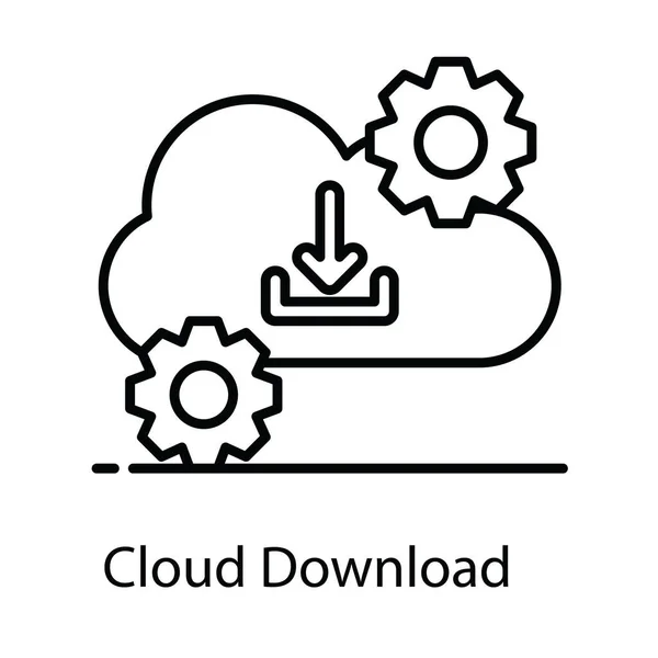 Design Vectoriel Tendance Icône Téléchargement Cloud — Image vectorielle