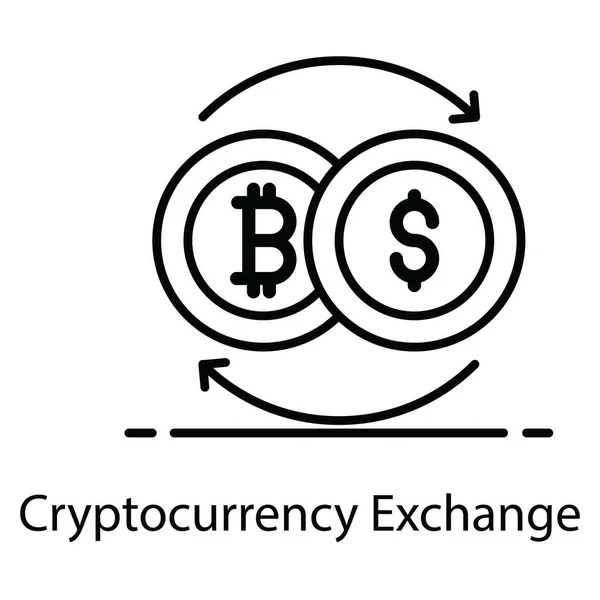 ビットコインでの基本的なドル 暗号通貨交換のベクトルデザイン — ストックベクタ