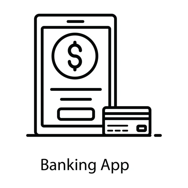 Dollar Mobile Depicting Banking App — Stock Vector
