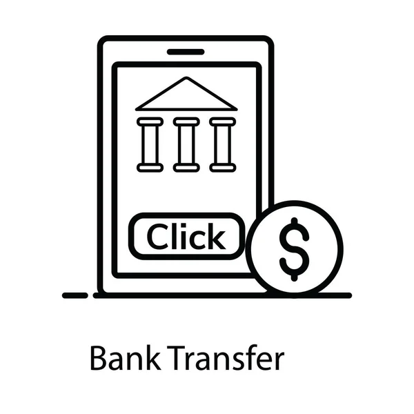 Ícone Transferência Bancária Design Plano — Vetor de Stock
