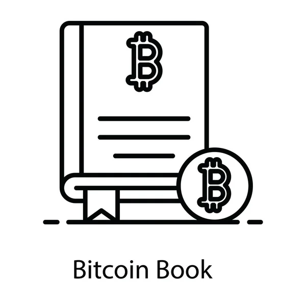 Design Vetorial Editável Ícone Livro Bitcoin —  Vetores de Stock
