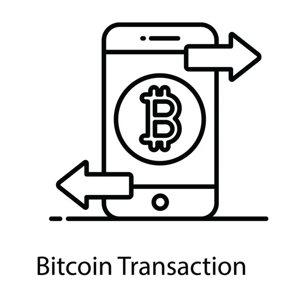 비트코인 트랜잭션 아이콘 Bitcoin 트랜잭션 아이콘 트렌디 디자인 — 스톡 벡터