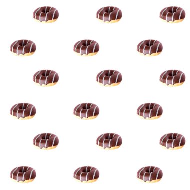 Hafif bir arka planda çikolatalı donut ile yaz deseni. 